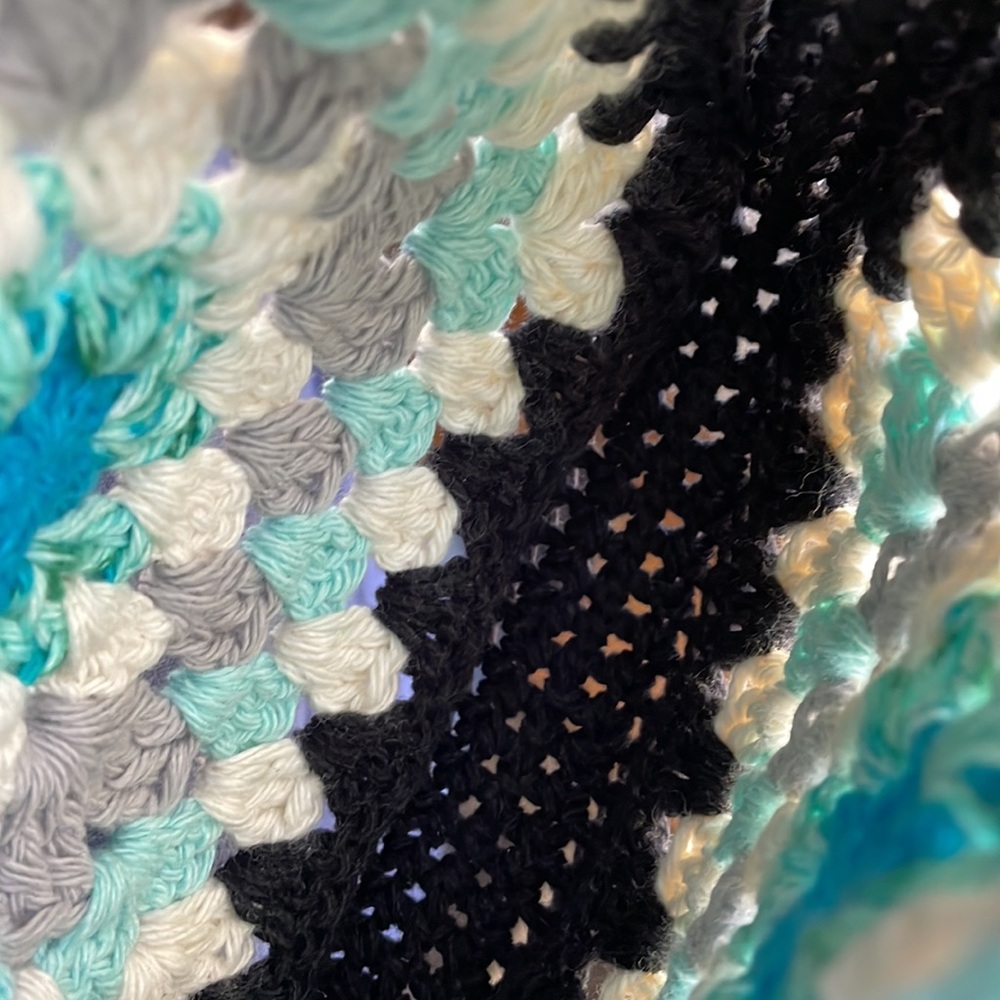 Hand Crochet Shoulder Bag Crossbody Bag Crochet Granny Square BOHO - 100% Cotton - Picture 13 of 16